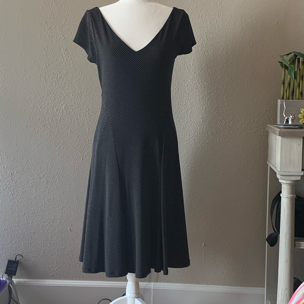 RALPH LAUREN Polka Dot Knee Length A-Line Dress